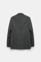 Dorothee Schumacher Glen Plaid Wool Blazer in Grey Melange Vancouver. Shop Online or in Store.