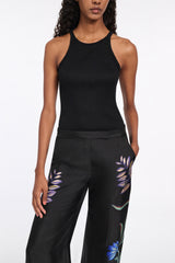 Dorothee Schumacher Halter Neck Ribbed Tank Top in Black Vancouver. Shop Online or in Store.
