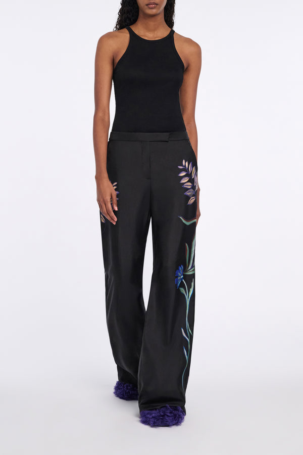Dorothee Schumacher Halter Neck Ribbed Tank Top in Black Vancouver. Shop Online or in Store.