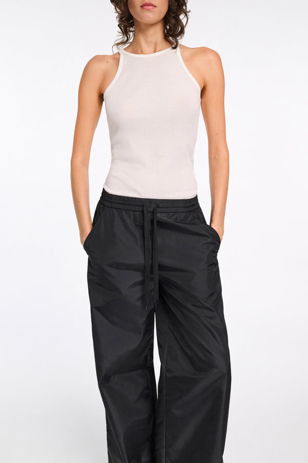 Dorothee Schumacher Halter Neck Ribbed Tank Top in Off-White Vancouver. Shop Online or in Store.