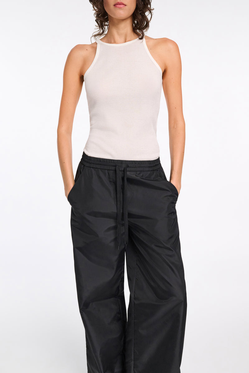 Dorothee Schumacher Halter Neck Ribbed Tank Top in Off-White Vancouver. Shop Online or in Store.