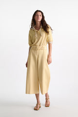 Dorothee Schumacher High-Waisted Cotton Culottes in Pastel Yellow Vancouver. Shop Online or in Store.
