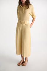Dorothee Schumacher High-Waisted Cotton Culottes in Pastel Yellow Vancouver. Shop Online or in Store.