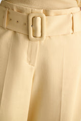 Dorothee Schumacher High-Waisted Cotton Culottes in Pastel Yellow Vancouver. Shop Online or in Store.