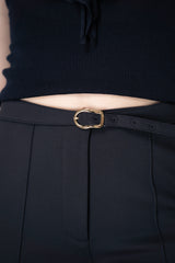 Dorothee Schumacher Knick Flare Knit Punto Milano Trousers in Black Vancouver. Shop Online or in Store