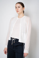 Dorothee Schumacher Knit Cotton Crepe Twin Set Cardigan in White Vancouver. Shop Online or in Store.