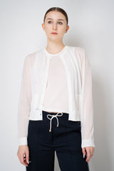 Dorothee Schumacher Knit Cotton Crepe Twin Set Cardigan in White Vancouver. Shop Online or in Store.