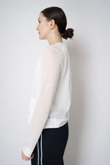 Dorothee Schumacher Knit Cotton Crepe Twin Set Cardigan in White Vancouver. Shop Online or in Store.