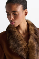Dorothee Schumacher Lamb Fur Collar in Porcini Vancouver. Shop Online or in Store.
