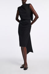 Dorothee Schumacher Lightweight Punto Milano Dress with Maxi Bow in Black Vancouver. Shop Online or in Store.