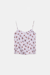 Dorothee Schumacher Lingerie-Style Camisole in Printed Silk Satin in Lilac Vancouver. Shop Online or in Store.