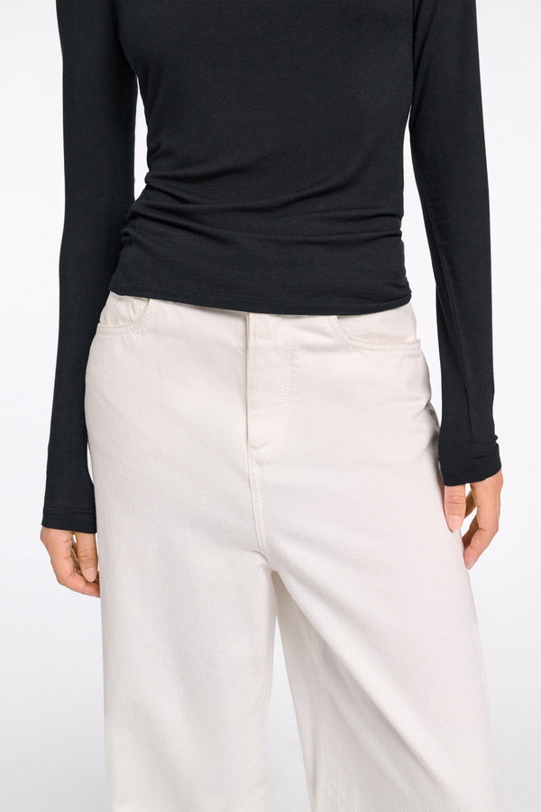 Dorothee Schumacher Long Sleeve Stretch Knit Turtleneck Pullover in Black Vancouver. Shop Online or in Store.