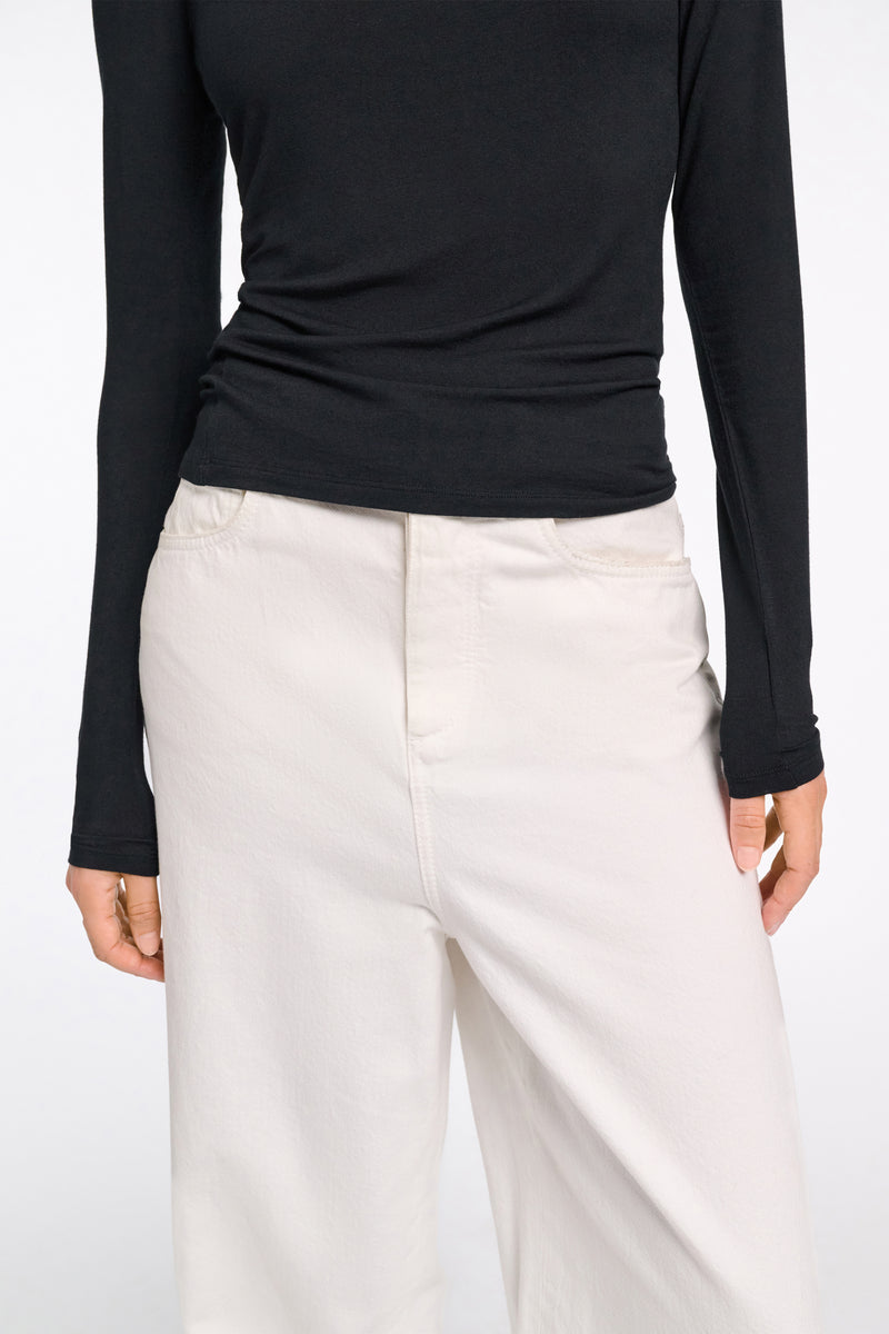 Dorothee Schumacher Long Sleeve Stretch Knit Turtleneck Pullover in Black Vancouver. Shop Online or in Store.