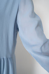 Dorothee Schumacher Long Sleeve Tiered Shirtdress in Light Blue Vancouver. Shop Online or in Store