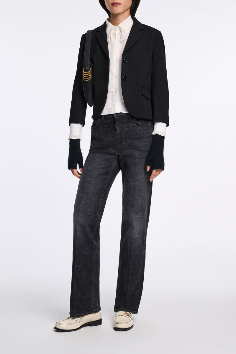 Dorothee Schumacher Long Straight Leg Jeans in Black Wash Vancouver. Shop Online or in Store.