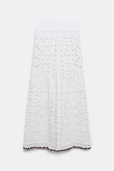 Dorothee Schumacher Maxi Skirt with Crochet Trim in White Vancouver. Shop Online or in Store.