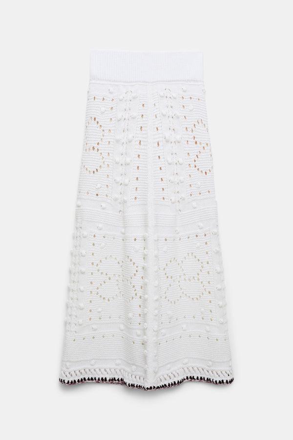 Dorothee Schumacher Maxi Skirt with Crochet Trim in White Vancouver. Shop Online or in Store.