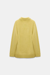 Dorothee Schumacher Merino-Cashmere Knit Bomber Jacket in Goldfinch Green Vancouver. Shop Online or in Store.
