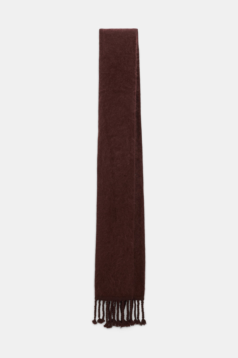 Dorothee Schumacher Merino-Cashmere Knit Fringe Scarf in Brown Vancouver. Shop Online or in Store.