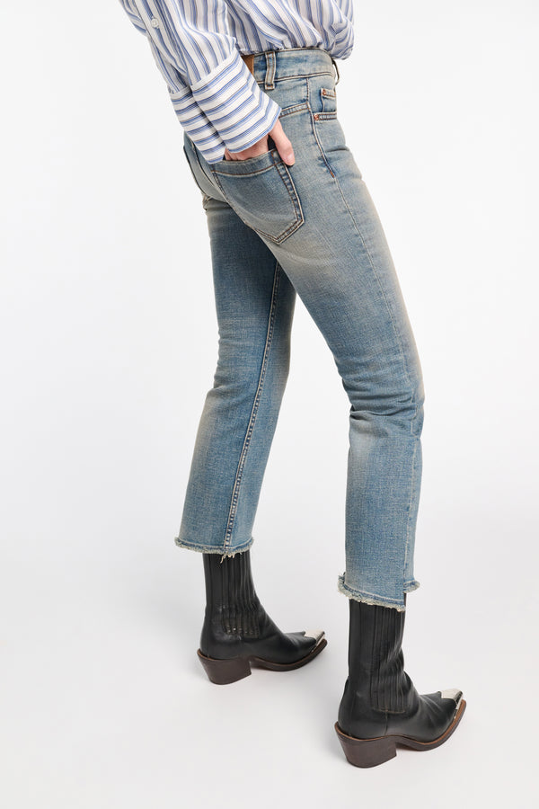 Dorothee Schumacher Mid Rise Cropped Flared Jeans Vancouver. Shop Online or in Store.