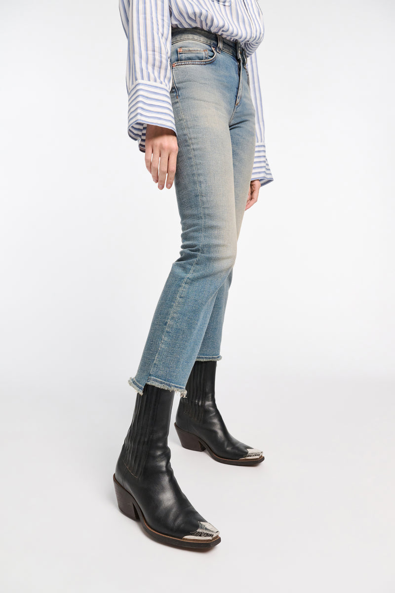 Dorothee Schumacher Mid Rise Cropped Flared Jeans Vancouver. Shop Online or in Store.