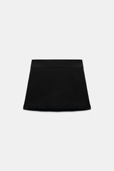 Dorothee Schumacher Mini Skort in Punto Milano with Fuzzy Trims in Black Vancouver. Shop Online or in Store.