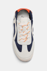 Dorothee Schumacher Mixed Material Sneakers in Navy Combo Vancouver. Shop Online or in Store.