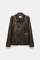 Dorothee Schumacher Nappa Leather Biker Jacket in Spresso Vancouver. Shop Online or in Store.