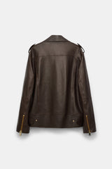 Dorothee Schumacher Nappa Leather Biker Jacket in Spresso Vancouver. Shop Online or in Store.