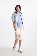 Dorothee Schumacher Open Knit Merino-Cashmere Pullover in Light Blue Vancouver. Shop Online or in Store.