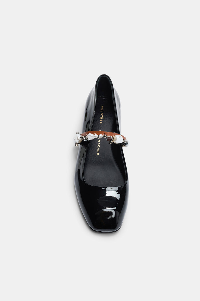Dorothee Schumacher Pearl Embellished Mary-Janes in Black Vancouver. Shop Online or in Store.