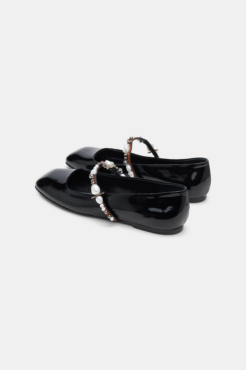 Dorothee Schumacher Pearl Embellished Mary-Janes in Black Vancouver. Shop Online or in Store.