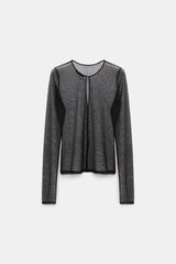 Dorothee Schumacher Polka-Dot Stretch Tulle Top in Black Vancouver. Shop Online or in Store.