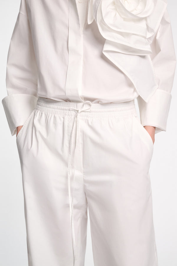 Dorothee Schumacher Relaxed Cotton Poplin Pants in White Vancouver. Shop Online or in Store.
