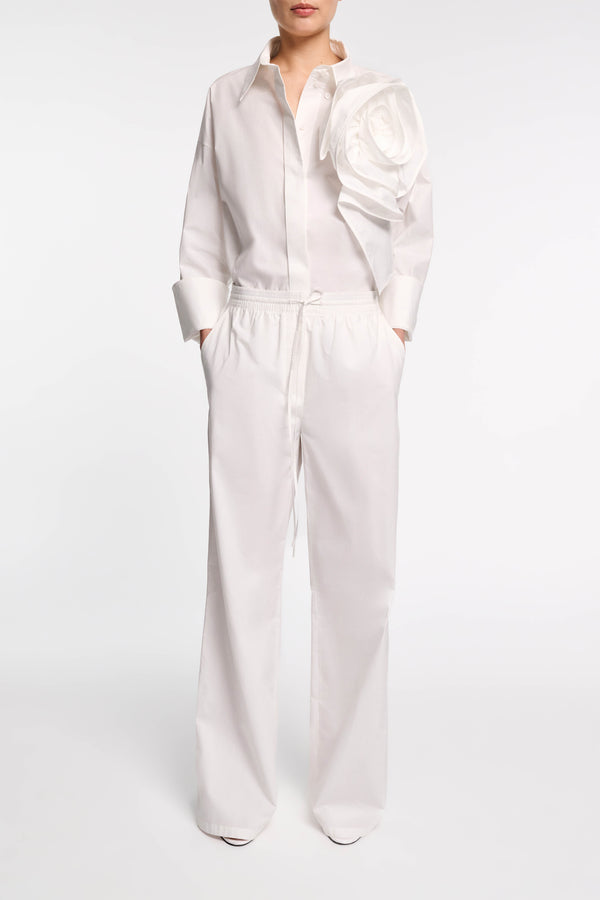 Dorothee Schumacher Relaxed Cotton Poplin Pants in White Vancouver. Shop Online or in Store.