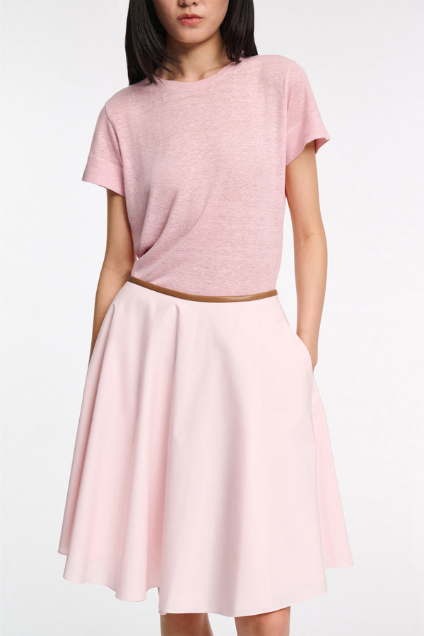 Dorothee Schumacher Round Neck Hemp T-Shirt in Milky Rose Vancouver. Shop Online or in Store.