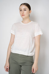Dorothee Schumacher Round Neck Hemp T-Shirt in White Vancouver. Shop Online or in Store.