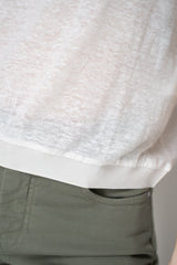 Dorothee Schumacher Round Neck Hemp T-Shirt in White Vancouver. Shop Online or in Store.