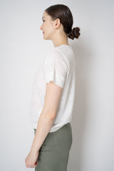Dorothee Schumacher Round Neck Hemp T-Shirt in White Vancouver. Shop Online or in Store.