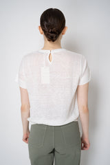 Dorothee Schumacher Round Neck Hemp T-Shirt in White Vancouver. Shop Online or in Store.