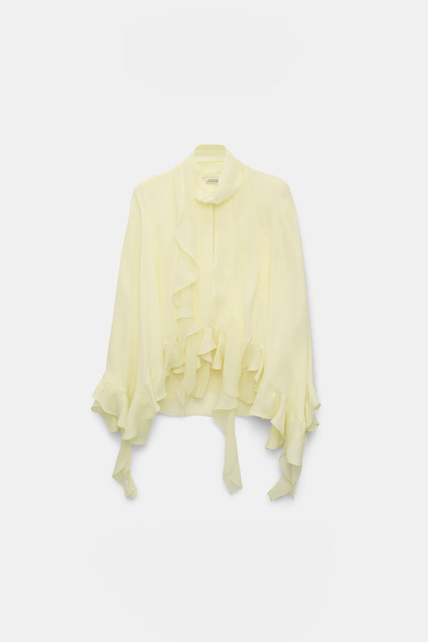 Dorothee Schumacher Silk Georgette Cape-Blouse in Yellow Vancouver. Shop Online or in Store.