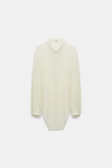 Dorothee Schumacher Silk Georgette Tie Blouse in Shadow White Vancouver. Shop Online or in Store.
