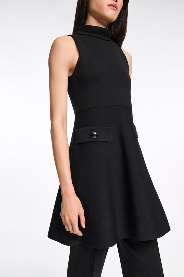 Dorothee Schumacher Sleeveless Knit Turtleneck Dress in Black Vancouver. Shop Online or in Store.