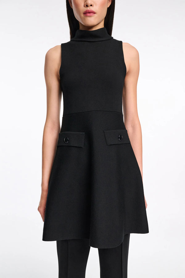 Dorothee Schumacher Sleeveless Knit Turtleneck Dress in Black Vancouver. Shop Online or in Store.