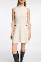 Dorothee Schumacher Sleeveless Knit Turtleneck Dress in White Vancouver. Shop Online or in Store.