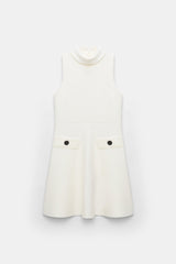 Dorothee Schumacher Sleeveless Knit Turtleneck Dress in White Vancouver. Shop Online or in Store.