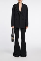 Dorothee Schumacher Slim Pants with Flared Leg in Black. Shop Online or in Store.