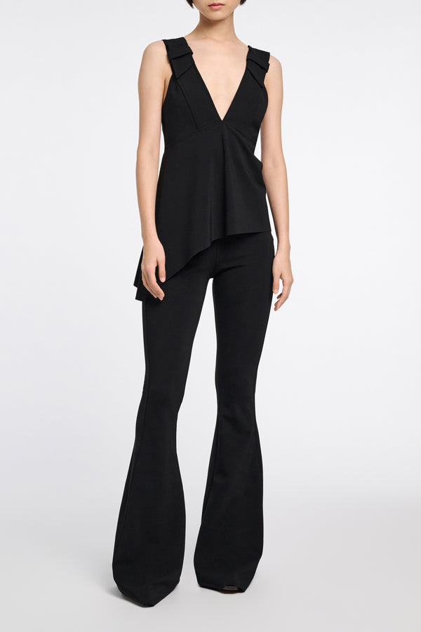 Dorothee Schumacher Slim Pants with Flared Leg in Black. Shop Online or in Store.