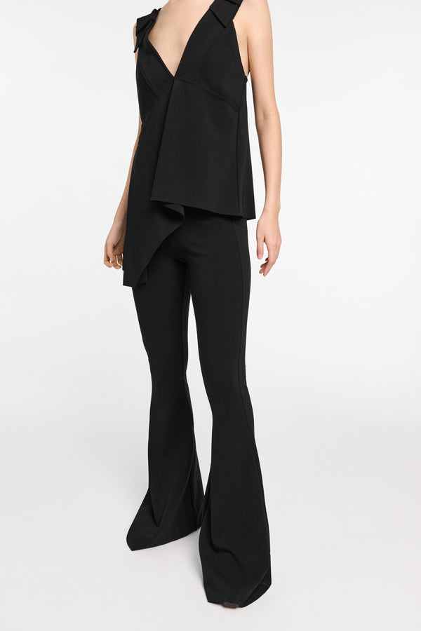 Dorothee Schumacher Slim Pants with Flared Leg in Black. Shop Online or in Store.