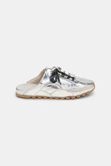 Dorothee Schumacher Sneaker-Style Mules in Silver Vancouver. Shop Online or in Store.